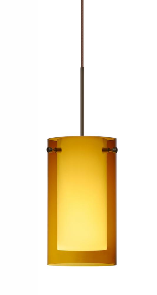 Besa Pendant Pahu 4 Bronze Transparent Armagnac/Opal 1x5W LED