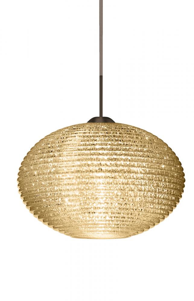 Besa Pendant Pape 12 Bronze Gold Glitter 1x9W LED