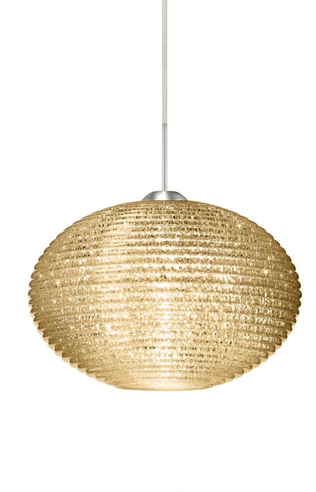 Besa Pendant Pape 12 Satin Nickel Gold Glitter 1x9W LED