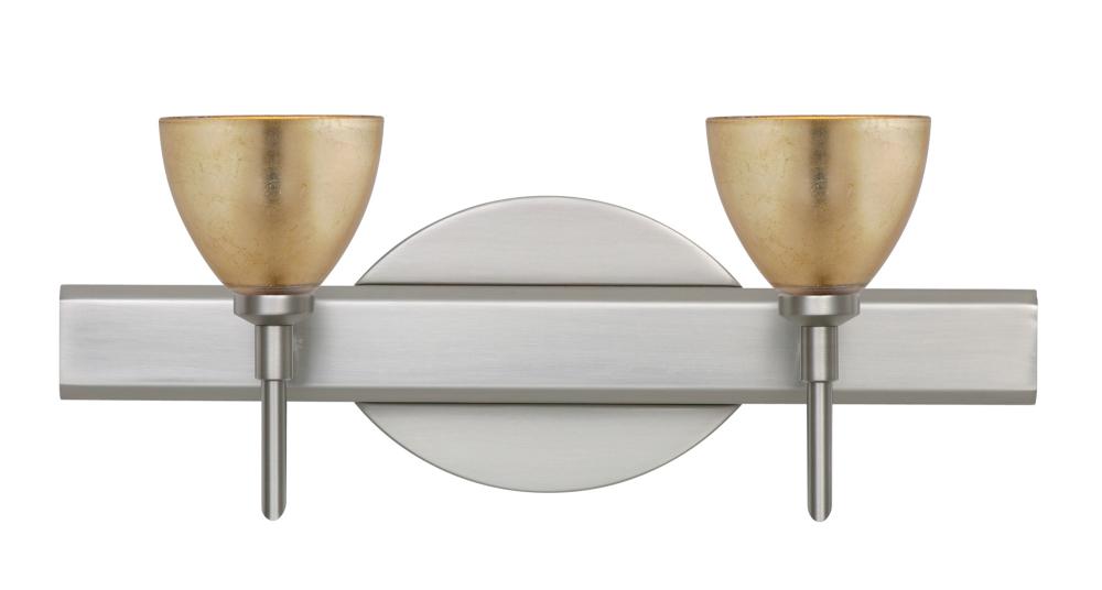 Besa Divi Wall 2SW Gold Foil Satin Nickel 2x40W G9