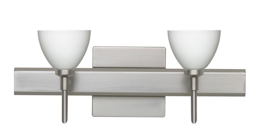 Besa Divi Wall With SQ Canopy 2SW Opal Matte Satin Nickel 2x40W G9