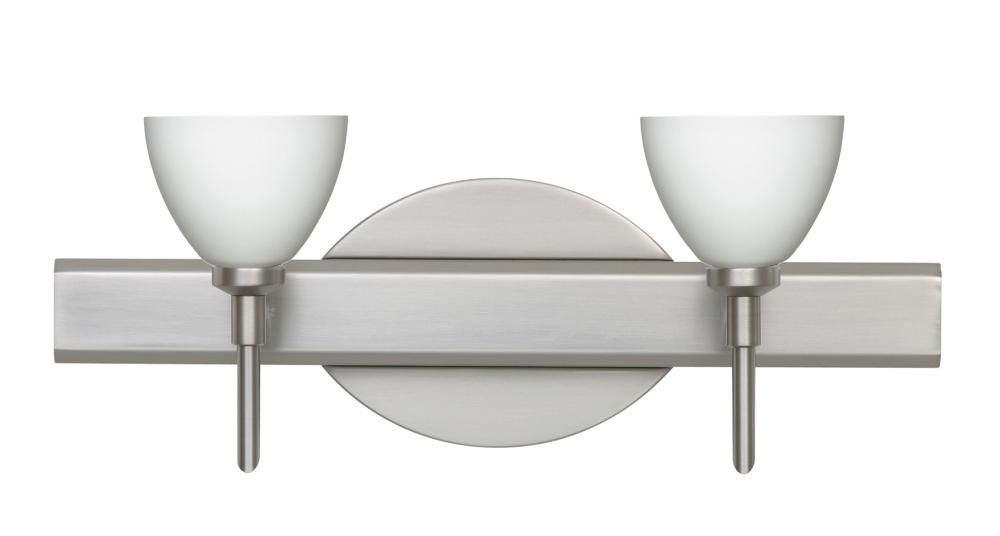 Besa Divi Wall 2SW Opal Matte Satin Nickel 2x40W G9