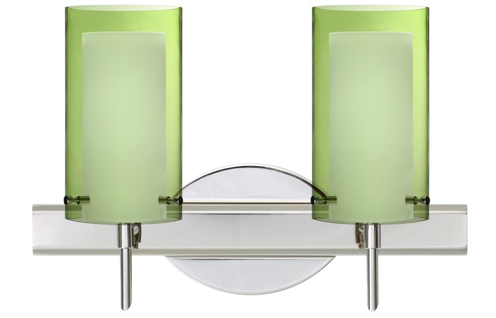 Besa Pahu 4 Wall 2SW Transparent Olive/Opal Chrome 2x40W G9