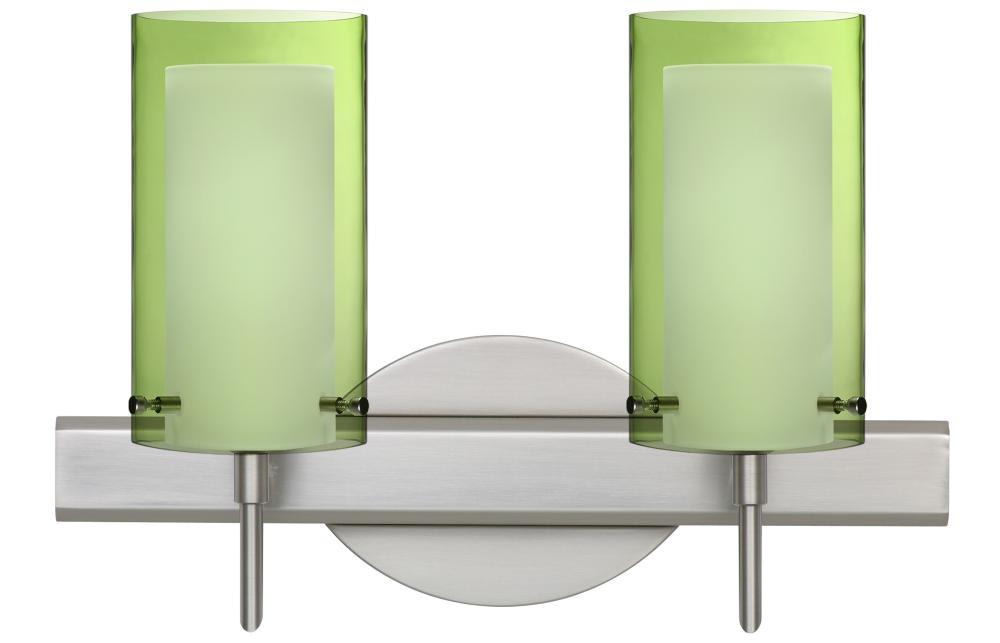 Besa Pahu 4 Wall 2SW Transparent Olive/Opal Satin Nickel 2x40W G9