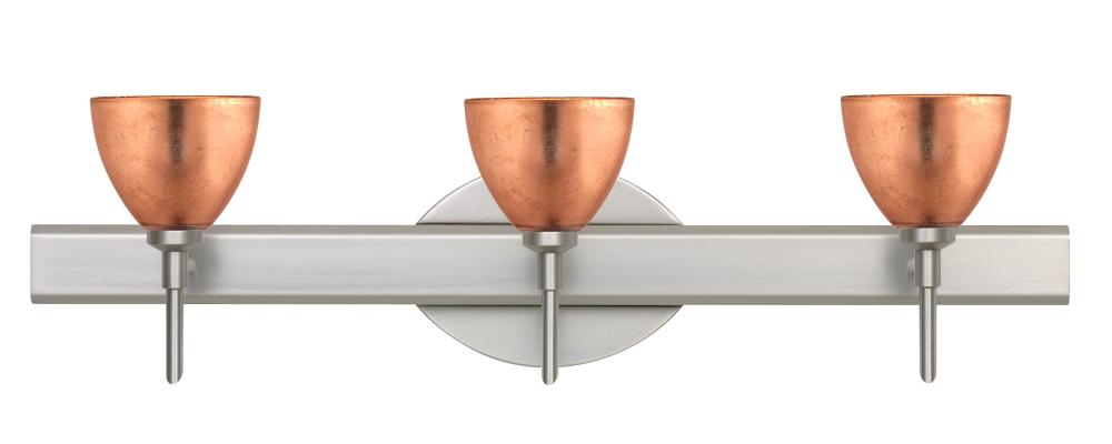 Besa Divi Wall 3SW Copper Foil Satin Nickel 3x5W LED