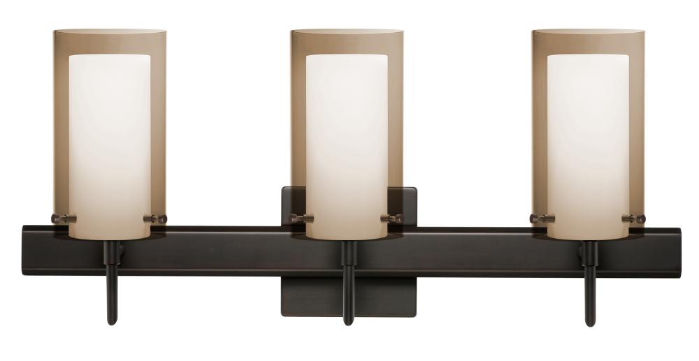 Besa Pahu 4 Wall With SQ Canopy 3SW Transparent Smoke/Opal Bronze 3x5W LED