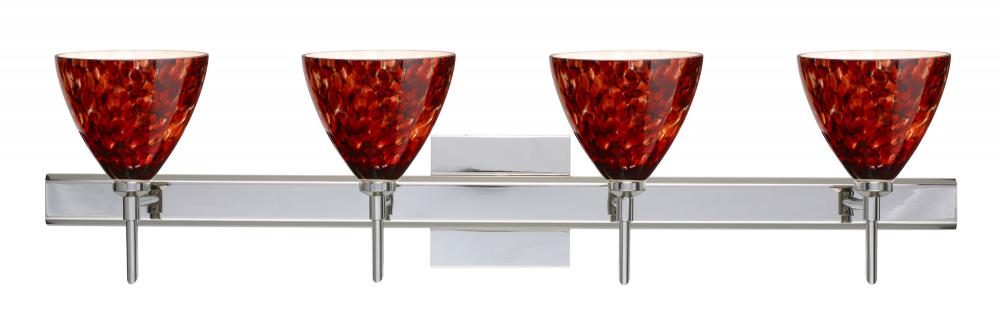 Besa Wall With SQ Canopy Mia Chrome Garnet 4x40W G9