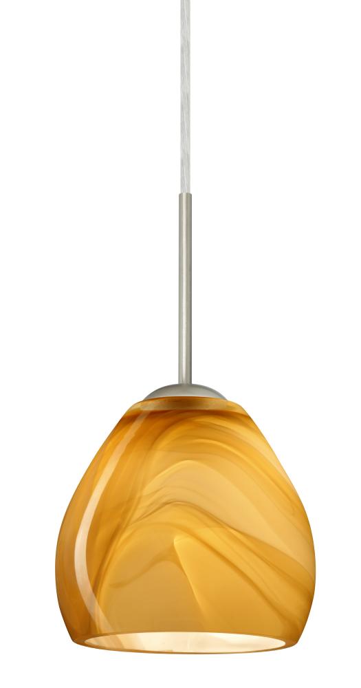 Besa Bolla LED Pendant For Multiport Canopy Honey Satin Nickel 1x9W LED