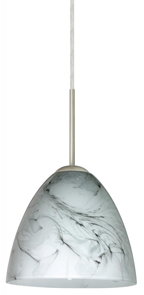 Besa Vila Pendant For Multiport Canopy Satin Nickel Marble Grigio 1x60W Medium Base