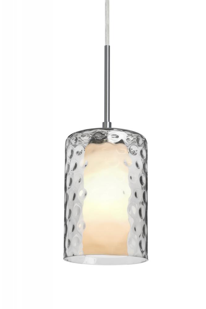 Besa, Esa Cord Pendant For Multiport Canopy, Clear, Satin Nickel Finish, 1x60W Medium