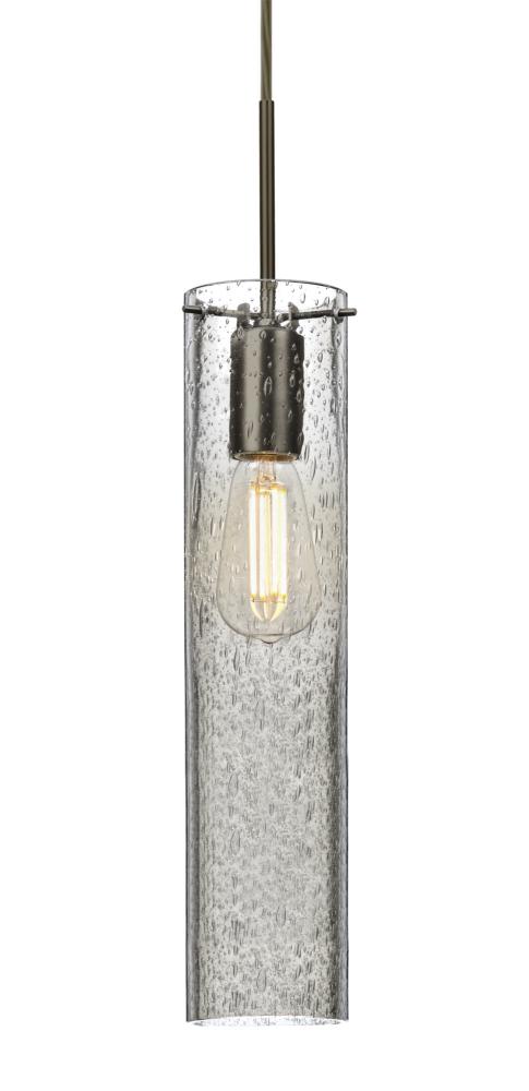 Besa, Juni 16 Pendant For Multiport Canopy, Clear Bubble, Bronze, 1x4W LED Filament