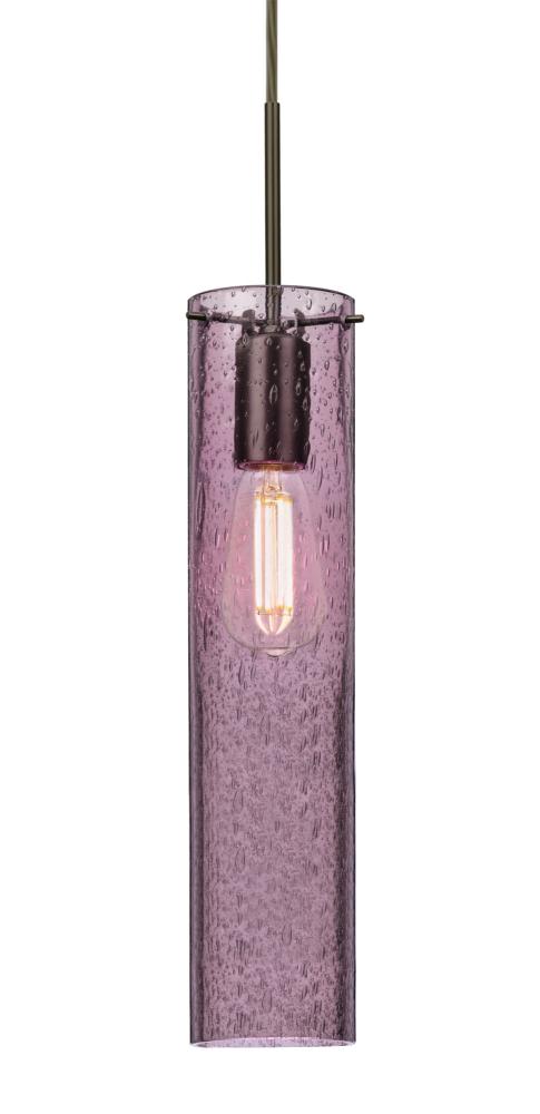 Besa, Juni 16 Pendant For Multiport Canopy, Plum Bubble, Bronze, 1x4W LED Filament