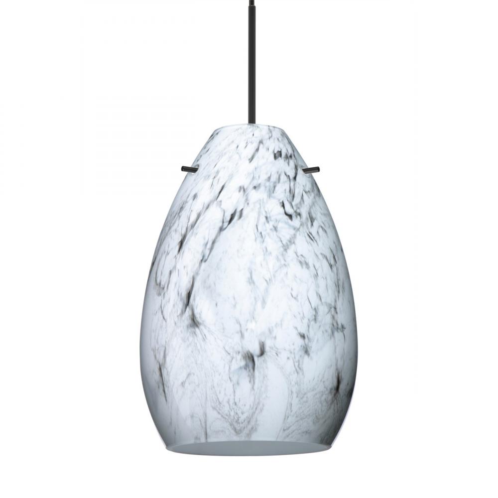 Besa Pendant Pera 6, Black Finish, Marble Grigio 1x50W MAX GY6.35 Base