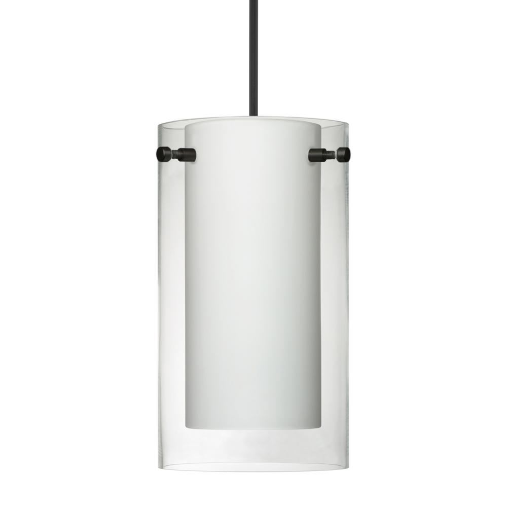 Besa Pendant Pahu 4, Black Finish, Clear/Opal 1x5W LED