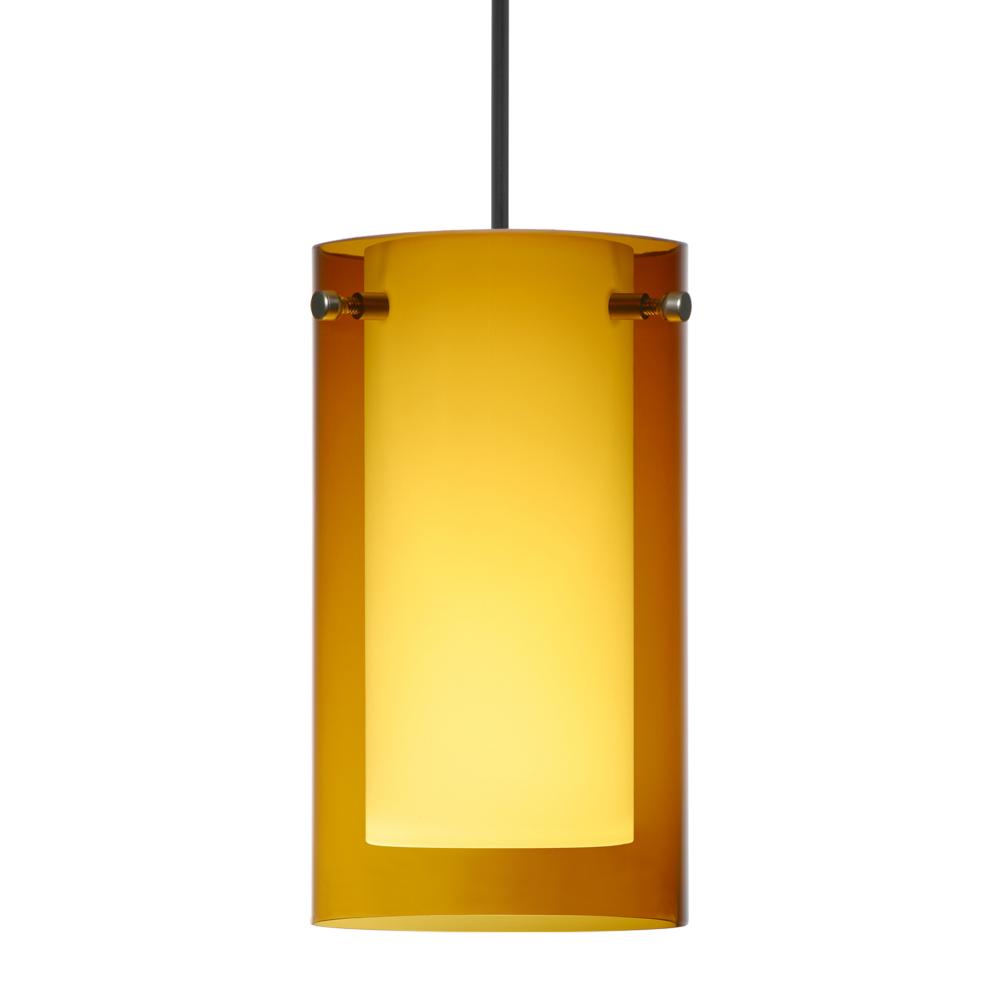 Besa Pendant Pahu 4, Black Finish, Transparent Armagnac/Opal 1x35W MAX GY6.35 Base