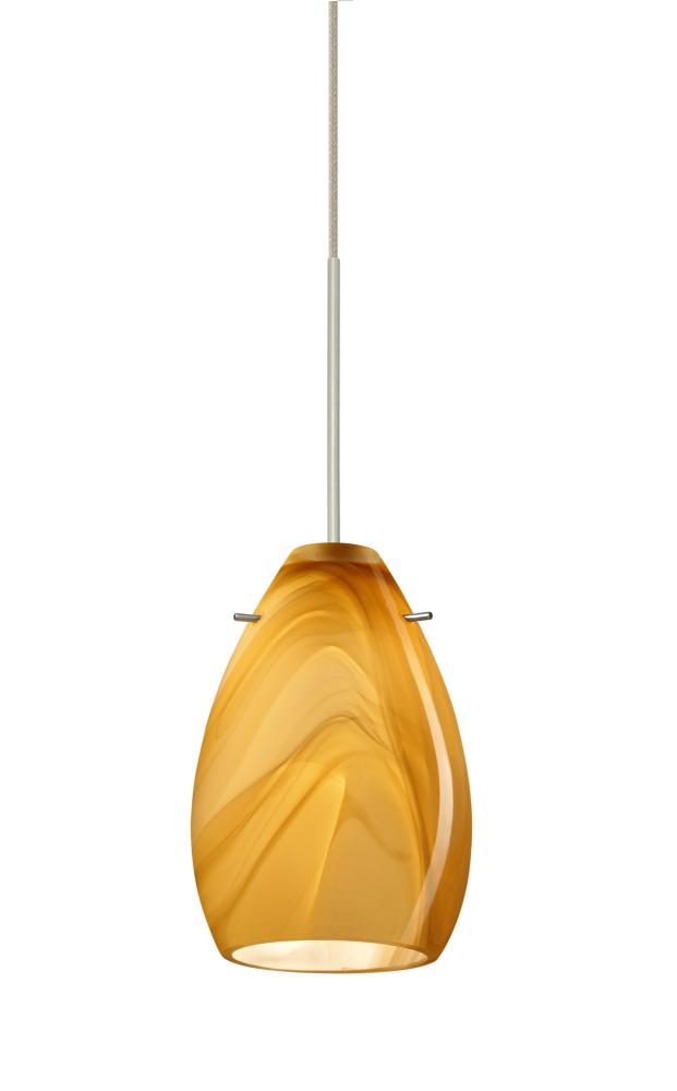 Besa Pendant For Mulitport Canopy Pera 6 Satin Nickel Honey 1x50W Halogen