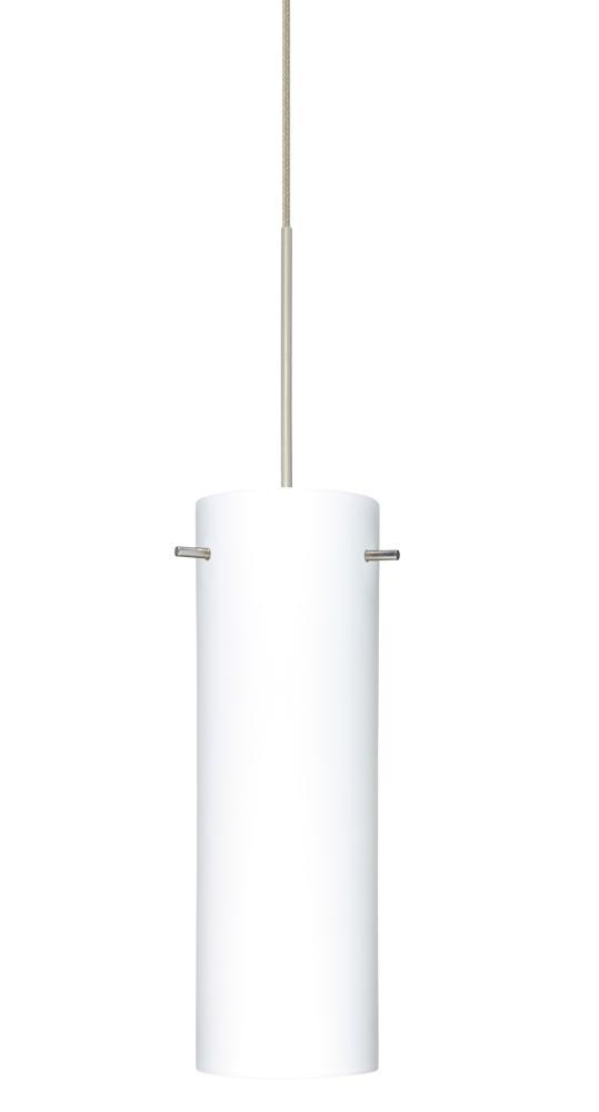 Besa Copa Pendant for Multiport Canopy, Opal Matte, Satin Nickel, 1x50W Halogen