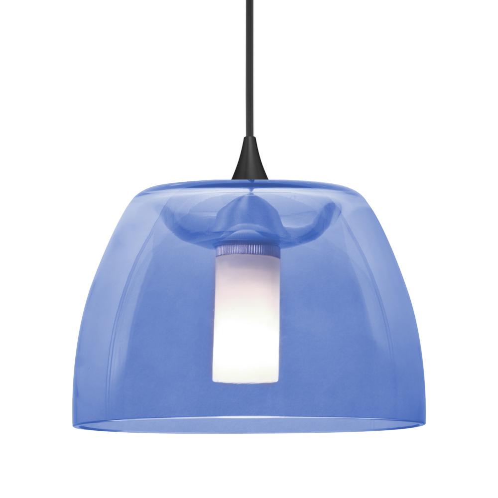 Besa Spur Pendant For Multiport Canopy, Blue, Black Finish, 1x35W MAX GY6.35 Base