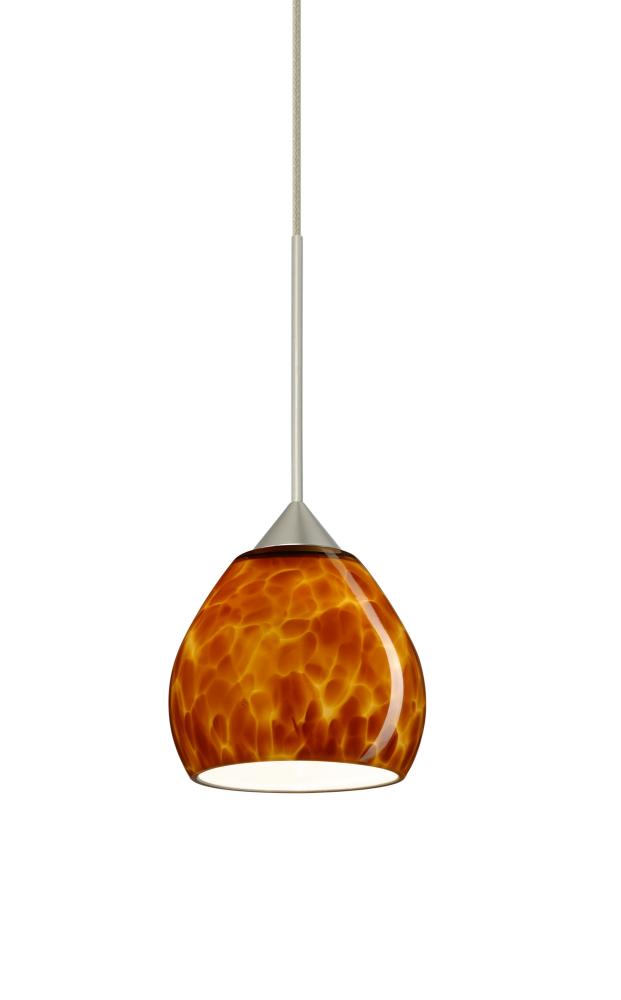 Besa Pendant Tay Tay Satin Nickel Amber Cloud 1x5W LED