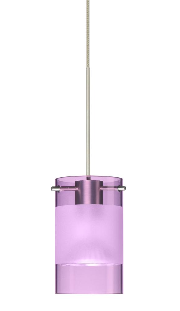 Besa Pendant Scope Satin Nickel Amethyst/Frost 1x50W Halogen Mr16