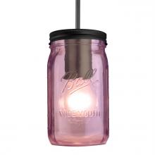 Besa Lighting 1JT-MILO4PL-BK - Besa Pendant Milo 4 Black Purple 1x40W MAX E26 Base