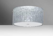 Besa Lighting 1KM-4008SS-SN - Besa Ceiling Tamburo 16 Satin Nickel Stone Silver Foil 3x60W Medium Base