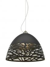 Besa Lighting 1KX-KIEVBK-LED-SN - Besa Kiev Pendant, Black, Satin Nickel Finish, 1x9W LED