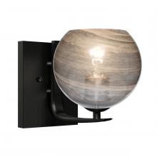 Besa Lighting 1WC-JILLYSM-EDIL-BK - Besa, Jilly Vanity, Vapor Smoke, Black Finish, 1x5W LED Filament