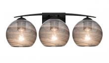 Besa Lighting 3WC-JILLYSM-EDIL-BK - Besa, Jilly Vanity, Vapor Smoke, Black Finish, 3x5W LED Filament