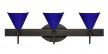 Besa Lighting 3SW-5121CM-BR - Besa Wall Kani Bronze Cobalt Blue Matte 3x40W G9