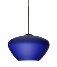 Besa Lighting RXP-541087-LED-BR-L - Besa Pendant Peri Bronze Blue Matte 1x5W LED, 15Ft. Cord