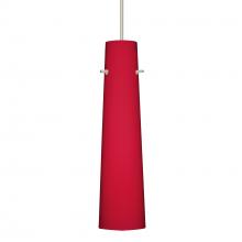 Besa Lighting RXP-5674RM-SN-L - Besa Camino Pendant Satin Nickel Ruby Matte 1x50W Halogen, 15Ft. Cord