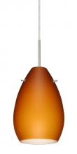 Besa Lighting 1BT-171380-HAL-SN - Besa Pera 6 Pendant Satin Nickel Amber Matte 1x40W Halogen