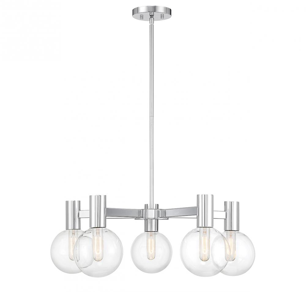 Wright 5-Light Chandelier in Chrome