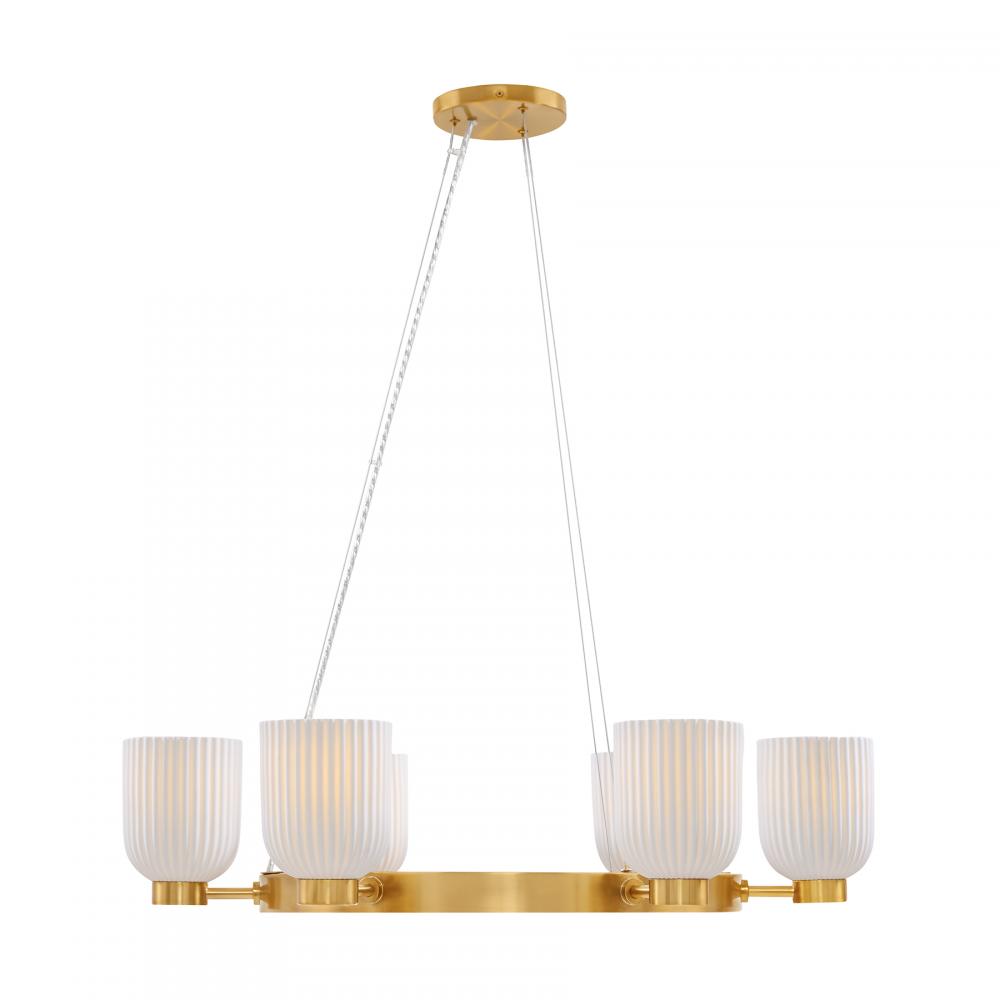 Isla Blanca 6-Light Chandelier in Warm Brass by Breegan Jane