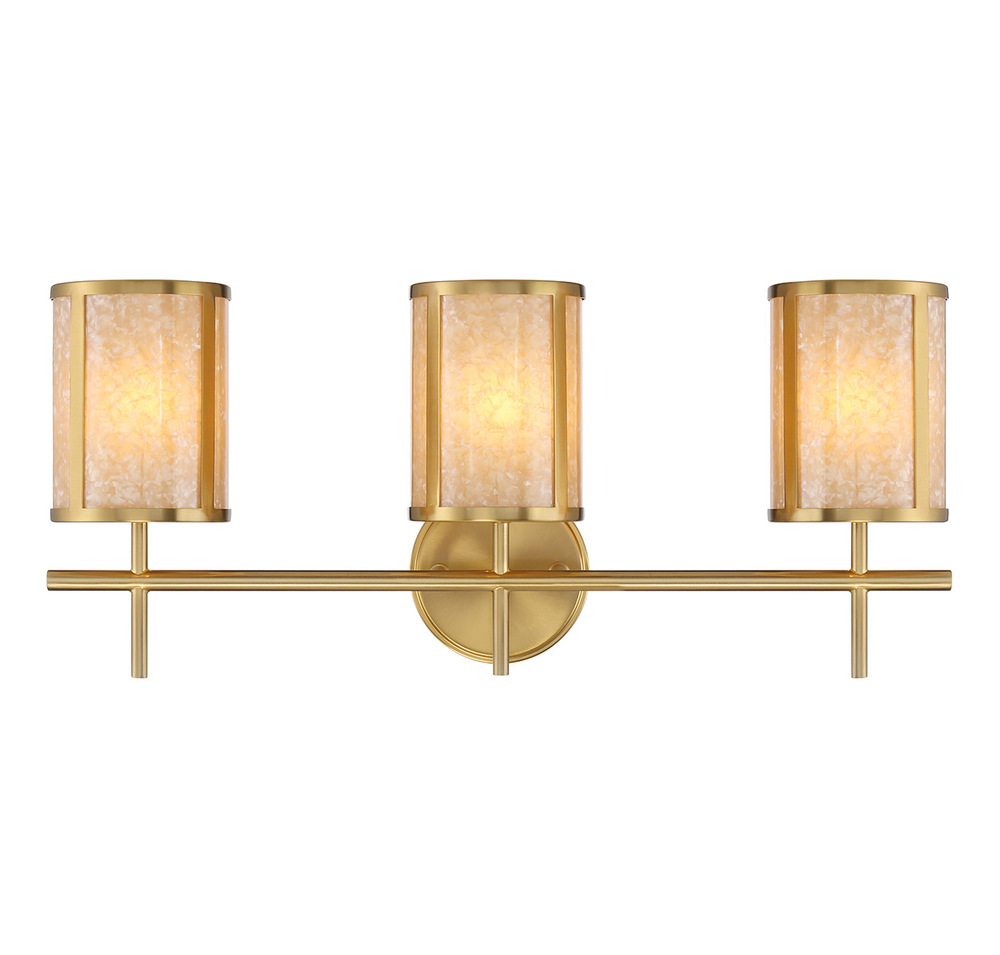 Camden 3-Light Bathroom Vanity Light in Warm Brass