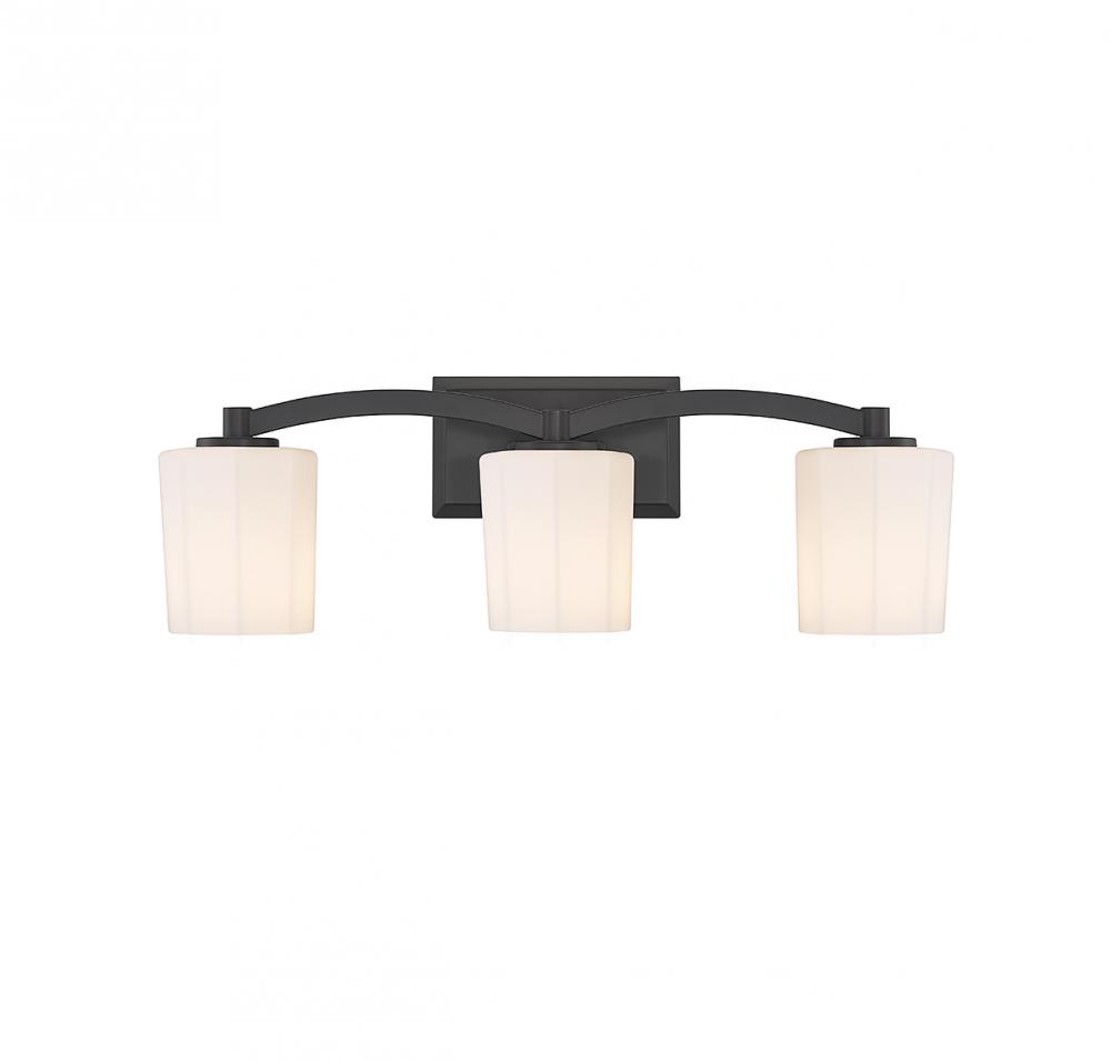 Whitney 3-Light Bathroom Vanity Light in Matte Black