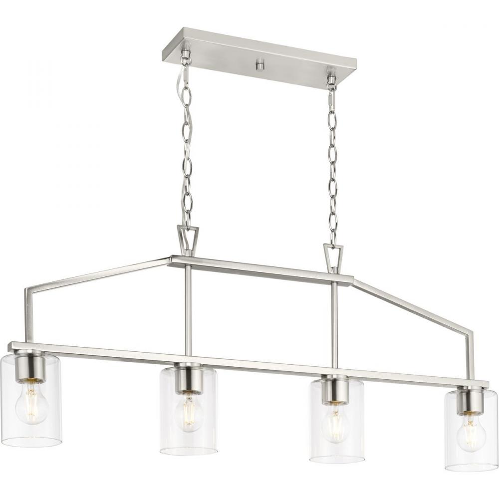 Goodwin Collection Four-Light Brushed Nickel Modern Farmhouse Island Light