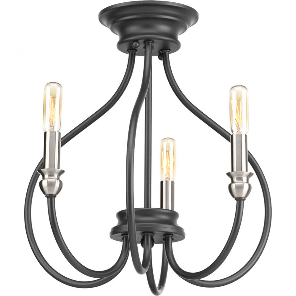 Whisp Collection Three-Light Semi-Flush Convertible