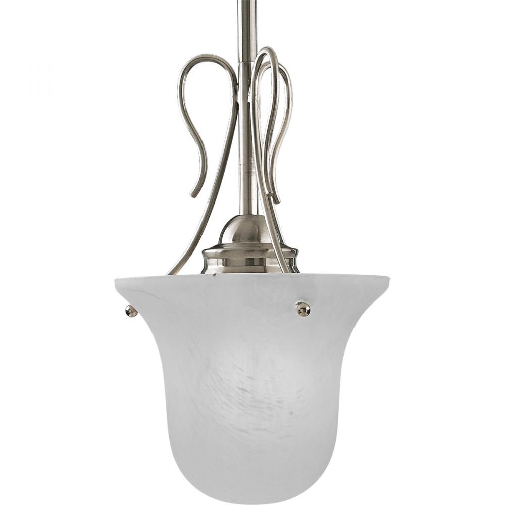 One Light Brushed Nickel Foyer Hall Pendant