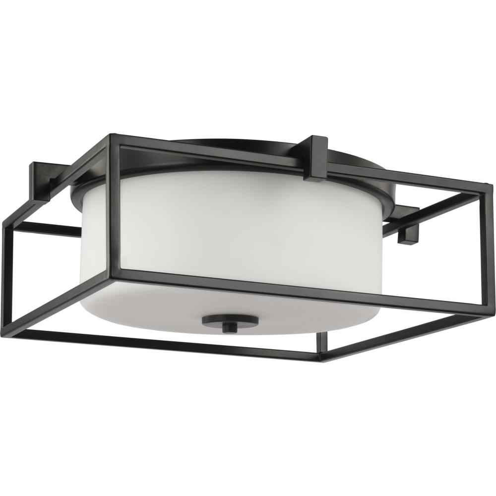 Chadwick Collection Two-Light Black 15-3/8" Flush Mount