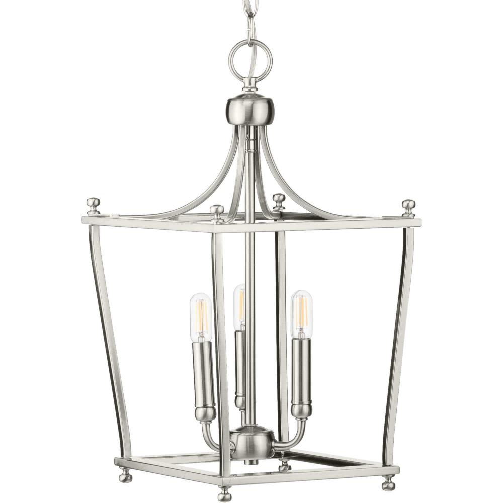 Parkhurst Collection Brushed Nickel Three-Light Foyer