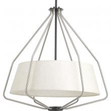 Progress P500117-009 - Hangar Collection Three-Light Brushed Nickel Mid-Century Pendant Light