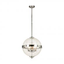 Eglo 204702A - 6 LT Pendant with a Chrome Finish and Clear Glass 60W B10 Bulbs