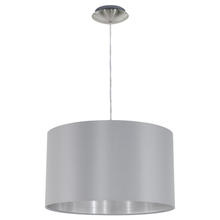 Eglo 31601A - 1x60W Pendant w/ Satin Nickel Finish & Grey & Silver Shade