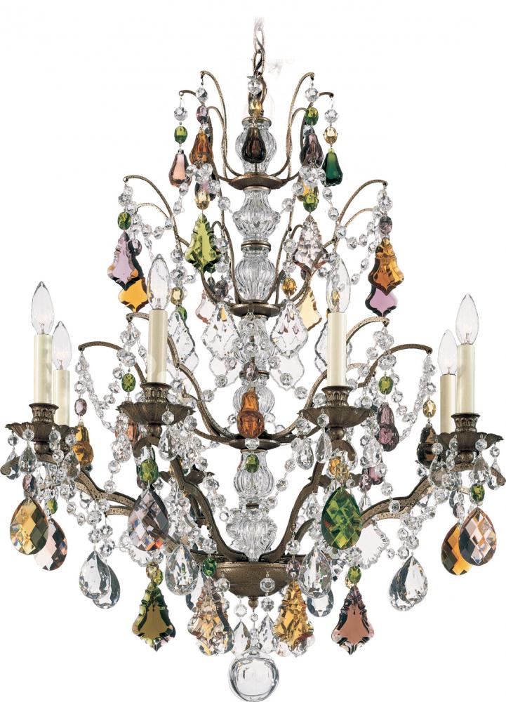 Bordeaux 8 Light 120V Chandelier in Heirloom Gold with Heritage Handcut Crystal