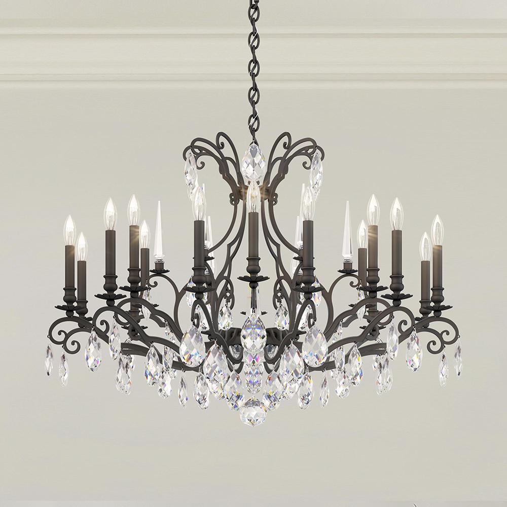 Renaissance Nouveau 18 Light 120V Chandelier in Etruscan Gold with Heritage Handcut Crystal