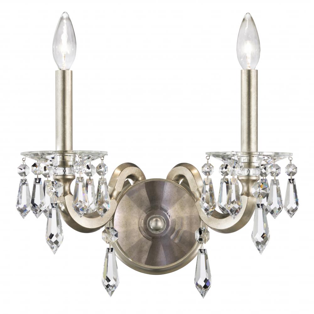 Napoli 2 Light 120V Wall Sconce in Heirloom Gold with Radiance Crystal