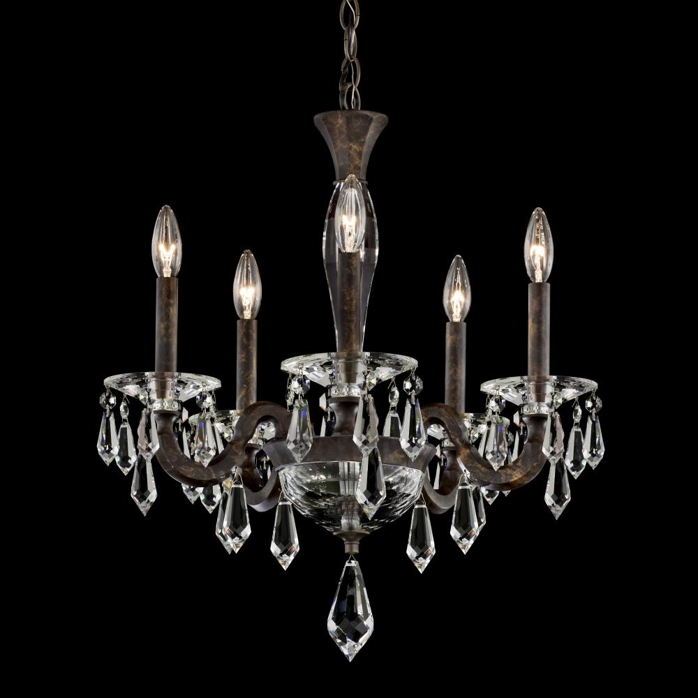 Napoli 5 Light 120V Chandelier in Black with Radiance Crystal