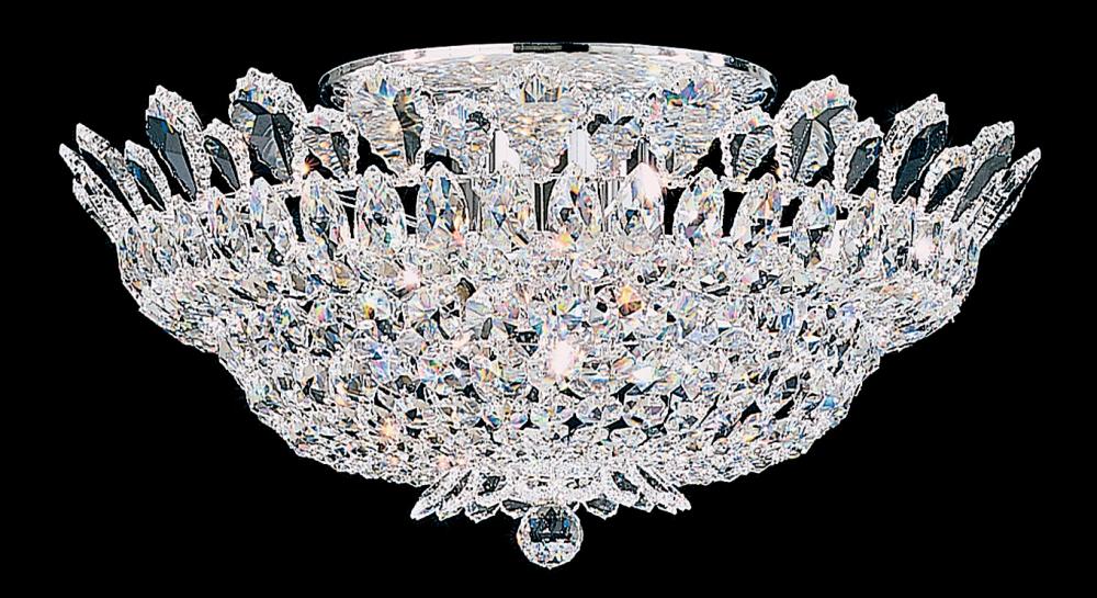 Trilliane 10 Light 120V Semi-Flush Mount in Polished Stainless Steel with Radiance Crystal